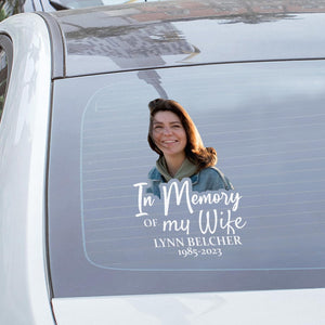 Custom In Memorial Sticker Personal Memory Decal Car :  in memory of my wife