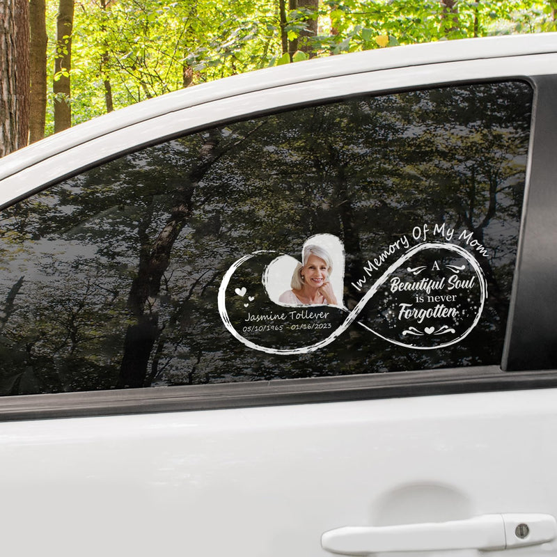 Custom in loving memory sticker, Personal Memory Decal Car : in memory of, beautiful soul is never forgotten