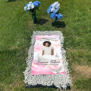 Custom Memorial Grave Blanket :  Your wings were ready but my heart was not