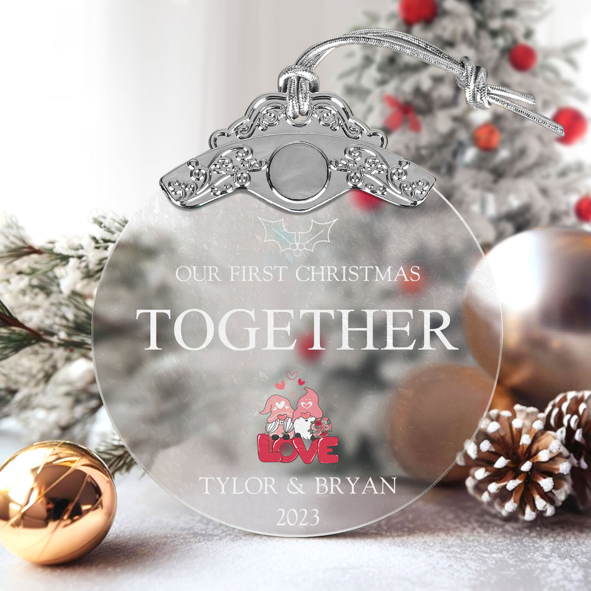 First Christmas Together Glass Ornaments: Elegant Holiday Keepsakes for Newlyweds 2024 - A43