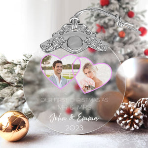 First Christmas Married Glass Ornaments: Elegant Holiday Keepsakes for Newlyweds 2024 - A45