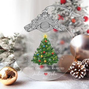 First Christmas Married Glass Ornaments: Elegant Holiday Keepsakes for Newlyweds 2024 - A40