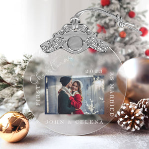 First Christmas Together Glass Ornaments: Elegant Holiday Keepsakes for Newlyweds 2024 - A39