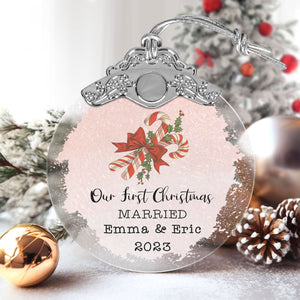 First Christmas Married Glass Ornaments: Elegant Holiday Keepsakes for Newlyweds 2024 - A35