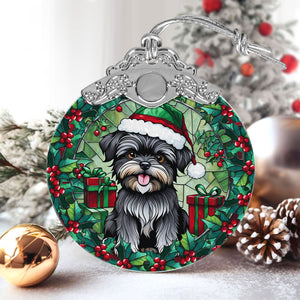 Christmas Dog Stained Glass Ornament | Unique Holiday Gift for Dog Lovers | Affenpinscher