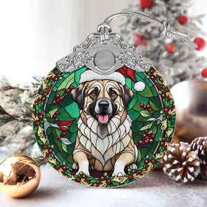 Christmas Dog Stained Glass Ornament | Unique Holiday Gift for Dog Lovers | Anatolian Shepherd