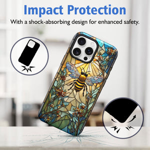 Bee Stained Glass for iPhone 16 Pro Max Case, Bee iPhone 16 Pro Max Case, Bee Phone case, Stained Glass Phone Case