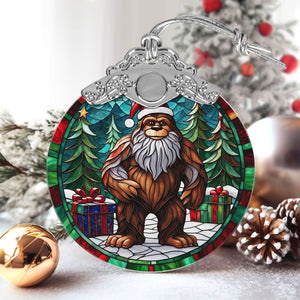 Bigfoot Stained Glass Christmas Glass Ornament, Elegant Holiday Décor for Your Tree, Glass Ornament christmas 2024