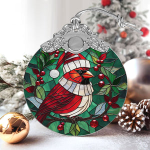 Cardinal Stained Glass Christmas Glass Ornament, Elegant Holiday Décor for Your Tree, Glass Ornament christmas 2024