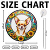 Chihuahua Stained Glass Suncatcher, Chihuahua Sunflower Suncatcher for Windows Stained Glass