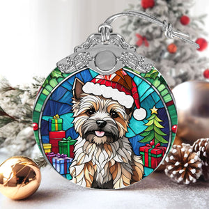 Christmas Dog Stained Glass Ornament | Unique Holiday Gift for Dog Lovers | Cairn Terrier