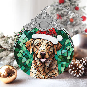 Christmas Dog Stained Glass Ornament | Unique Holiday Gift for Dog Lovers | Chesapeake Bay Retriever