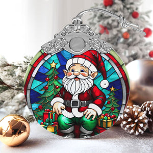 Gnome Stained Glass Christmas Glass Ornament, Elegant Holiday Décor for Your Tree, Glass Ornament christmas 2024