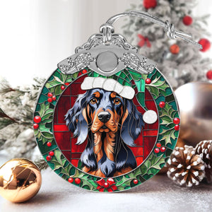 Christmas Dog Stained Glass Ornament | Unique Holiday Gift for Dog Lovers | Gordon Setter