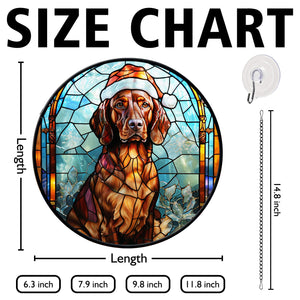 Christmas Dog Stained Glass Suncatcher | Unique Holiday Gift for Dog Lovers |  Irish Setter