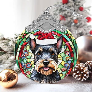 Christmas Dog Stained Glass Ornament | Unique Holiday Gift for Dog Lovers | Scottish Terrier