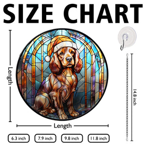 Christmas Dog Stained Glass Suncatcher | Unique Holiday Gift for Dog Lovers | Cocker Spaniel