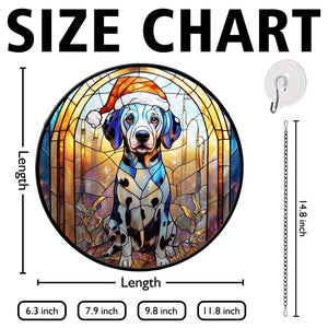 Christmas Dog Stained Glass Suncatcher | Unique Holiday Gift for Dog Lovers | Dalmatian