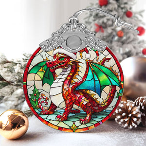 Dragon Stained Glass Christmas Glass Ornament, Elegant Holiday Décor for Your Tree, Glass Ornament christmas 2024