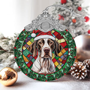 Christmas Dog Stained Glass Ornament | Unique Holiday Gift for Dog Lovers | English Pointer 2