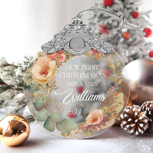 First Christmas Married Glass Ornaments: Elegant Holiday Keepsakes for Newlyweds 2024 - A04