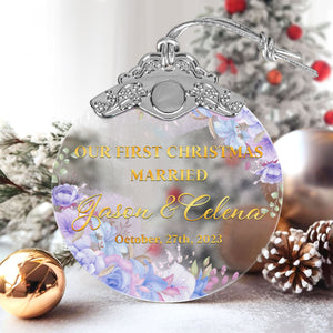 First Christmas Married Glass Ornaments: Elegant Holiday Keepsakes for Newlyweds 2024 - A02