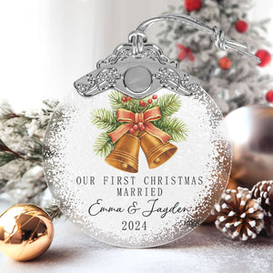 First Christmas Married Glass Ornaments: Elegant Holiday Keepsakes for Newlyweds 2024 - A03