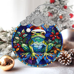 Frog Stained Glass Christmas Glass Ornament, Elegant Holiday Décor for Your Tree, Glass Ornament christmas 2024