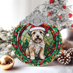 Christmas Dog Stained Glass Ornament | Unique Holiday Gift for Dog Lovers | Glen of Imaal Terrier