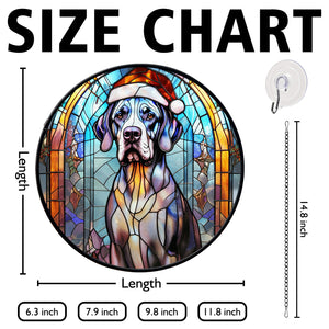 Christmas Dog Stained Glass Suncatcher | Unique Holiday Gift for Dog Lovers | Great Dane