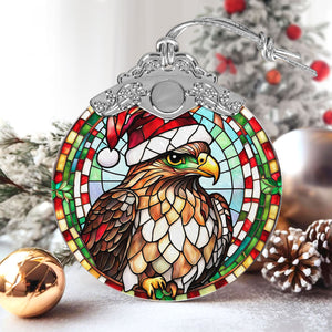 Hawk Stained Glass Christmas Glass Ornament, Elegant Holiday Décor for Your Tree, Glass Ornament christmas 2024