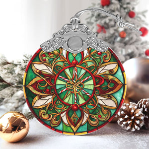 Hippie Stained Glass Christmas Glass Ornament, Elegant Holiday Décor for Your Tree, Glass Ornament christmas 2024