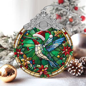 Hummingbird Stained Glass Christmas Glass Ornament, Elegant Holiday Décor for Your Tree, Glass Ornament christmas 2024