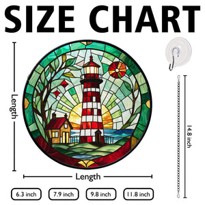 Light House Stained Glass Suncatcher, Light House Suncatcher for Windows Stained Glass A01