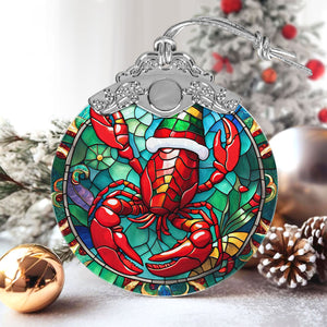 Lobster Stained Glass Christmas Glass Ornament, Elegant Holiday Décor for Your Tree, Glass Ornament christmas 2024