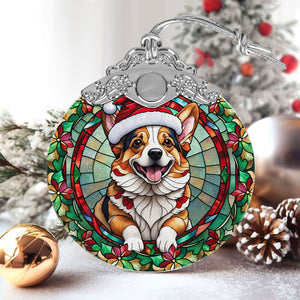 Christmas Dog Stained Glass Ornament | Unique Holiday Gift for Dog Lovers | Pembroke Welsh Corgi 2