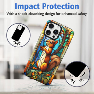 Squirrel Stained Glass for iPhone 16 Pro Max Case, Squirrel iPhone 16 Pro Max Case, Squirrel Phone case, Stained Glass Phone Case