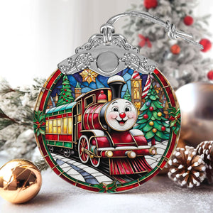 Train Stained Glass Christmas Glass Ornament, Elegant Holiday Décor for Your Tree, Glass Ornament christmas 2024