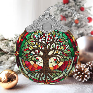 Tree of Life Stained Glass Christmas Glass Ornament, Elegant Holiday Décor for Your Tree, Glass Ornament christmas 2024