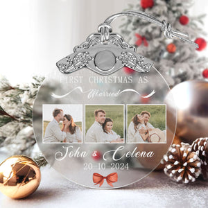 First Christmas Married Glass Ornaments: Elegant Holiday Keepsakes for Newlyweds 2024 - A31