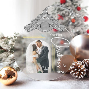 First Christmas Married Glass Ornaments: Elegant Holiday Keepsakes for Newlyweds 2024 - A21