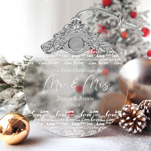 First Christmas Married Glass Ornaments: Elegant Holiday Keepsakes for Newlyweds 2024 - A20