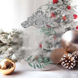 First Christmas Married Glass Ornaments: Elegant Holiday Keepsakes for Newlyweds 2024 - A16