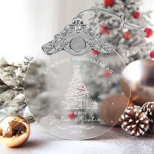 First Christmas Married Glass Ornaments: Elegant Holiday Keepsakes for Newlyweds 2024 - A15