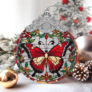 butterfly Stained Glass Christmas Glass Ornament, Elegant Holiday Décor for Your Tree, Glass Ornament christmas 2024