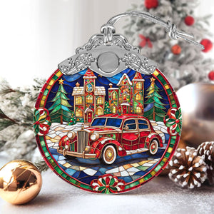 Car Stained Glass Christmas Glass Ornament, Elegant Holiday Décor for Your Tree, Glass Ornament christmas 2024