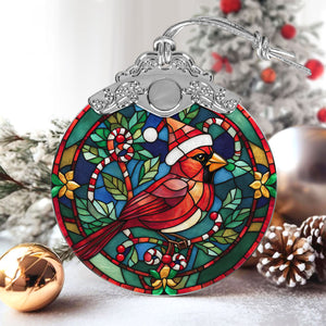 Cardinal Stained Glass Christmas Glass Ornament, Elegant Holiday Décor for Your Tree, Glass Ornament christmas A02