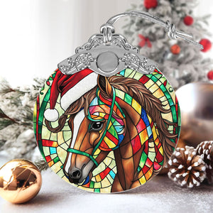 Horse Stained Glass Christmas Glass Ornament, Elegant Holiday Décor for Your Tree, Glass Ornament christmas 2024