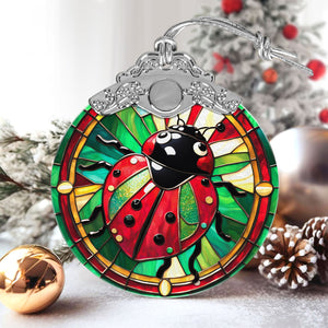 Ladybug Stained Glass Christmas Glass Ornament, Elegant Holiday Décor for Your Tree, Glass Ornament christmas 2024