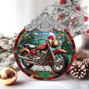 motorbike Stained Glass Christmas Glass Ornament, Elegant Holiday Décor for Your Tree, Glass Ornament christmas A02